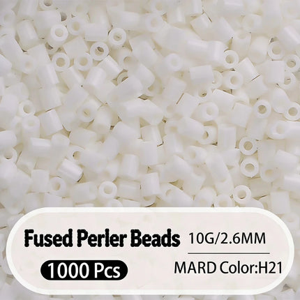 2.6mm Bulk Black&White Color Series Perler Beads Refill Pack 1000pcs Fusible DIY Art Craft Fuse Beads for Mosaic Puzzle