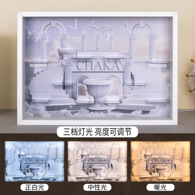 CHAKA Candle Whisper Series Display Box Wooden Acrylic LED Showcase Blind Box Figures 48×8.8×34 cm 13 Preset Slots Hidden Spot