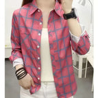 Pink Plaid shirt / S