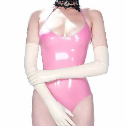 Latex Gloves  Sexy Black Short Rubber Gloves Adult Unisex Seamless Gloves One-time mould chlorine 0.4mm