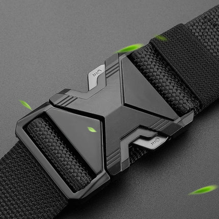Genuine Tactical Belt Black Quick Release Outdoor Men's Belt Buckle Quick Release Elastic Belt Sport Nylon Braided Belts for Men
