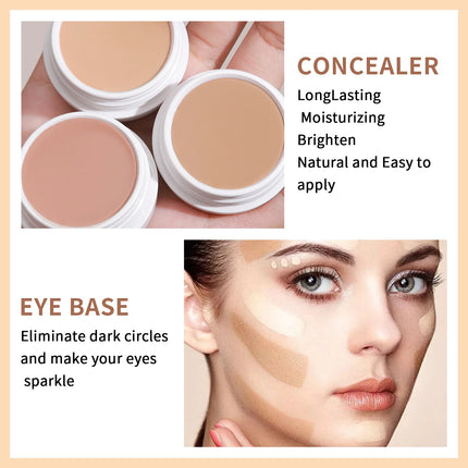 QIC High Coverage Concealer Cover Anti Dark Circle Freckle Lasting Waterproof Foundation BB Cream for Face Makeup Base Cosmetics