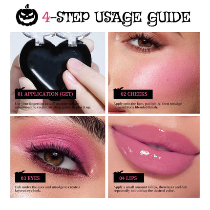 PH Color Changing Magical Black Cream Long-wearing Blush Cheeks Lips Natural Pink Moisturize Long Lasting Makeup Cosmetics