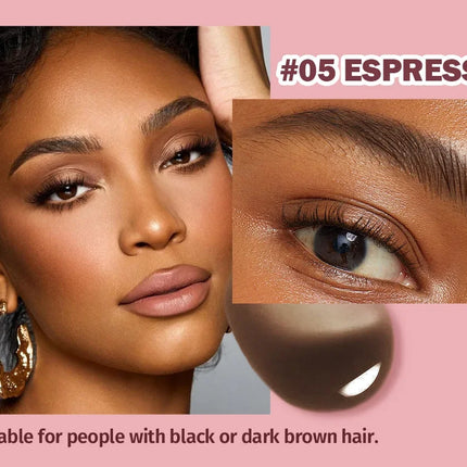 Wild Eyebrow Pencil Square Angled Brush Velvet 3D Brow Dye Cream Hairline Anti-smudge Waterproof Multifunction Eyebrow Tint Pen