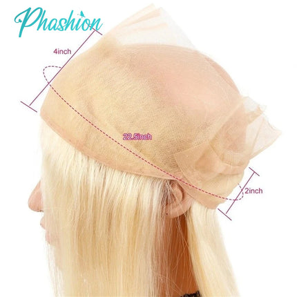 Phashion 360 Blonde Lace Frontal Only 613 Straight Body Wave Pre Plucked Swiss HD Transparent Full Front 100% Human Hair On Sale