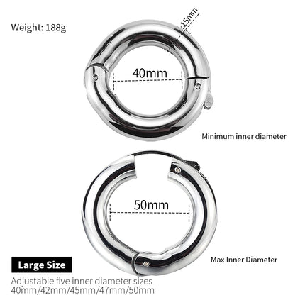 Runyu Metal Sperm Locking Ring Adjustable Weight-Bearing Ring Exercise Ejaculation Delay Scrotal Restraint Adult Cock Supplies