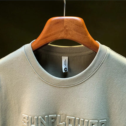 Men's short-sleeved T-shirt, new for summer 2025, American fashion brand T-shirt, loose fit, five-quarter sleeve top