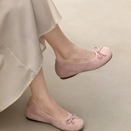 Spring Autumn Internal Elevation Women Mary Jane Shoes Ladies Outdoor Comfort Slip On Women's Butterfly-knot Ballet Shoes