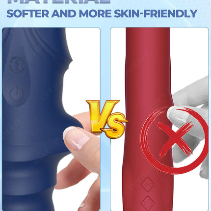 Thrusting Vibrator G Spot Vibrator Anal Dildo with 10 Vibrating 3 Thrusting Liquid Silicone Vaginal Massage Clitoris Stimulator