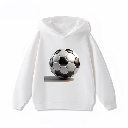 New Soccer Print Children's Hoodie, Boys and Girls' Clothing Autumn and Winter Warm and Fashionable Children's Hooded Sweatshirt