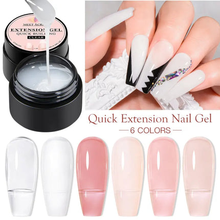 8ml Quick Building Extension Nail Gel Milky White Semi-Permanent UV/LED Gel Varnish Suitable for Manicure DIY Nail Prolong Tool