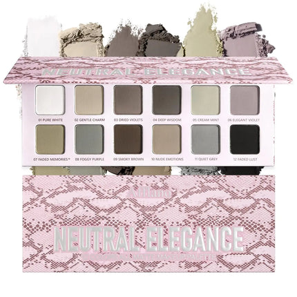 Afflano 12 Colors Eyeshadow Palette Powder Matte Shimmer Nude Beige Brown Natural Colors Highly Pigmented Blendable Eye Makeup