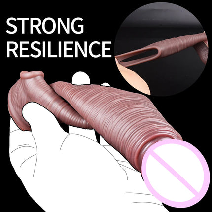 Realistic Penis Silicone Condom Enlargement Penis Sleeve Extender Soft Sex Toys for Men Sexual Tools Reusable Condom Cock Sleeve