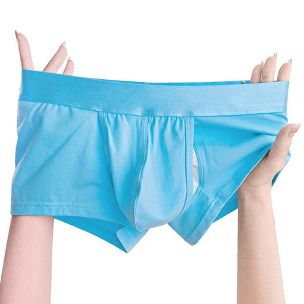 1Pcs Open Front Underwear Men Ice Silk Sexy Men's Boxer Shorts Panties Breathable Pouch Bulge Underpants Male