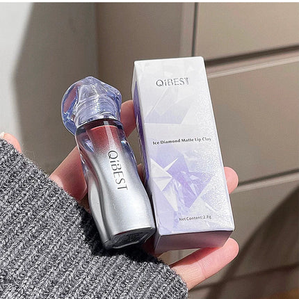 QIBEST Matte Velvet Liquid Lipstick Natural Long-Lasting Highly Pigmented Lip Mud Portable Finish Universal Lip Gloss Makeup