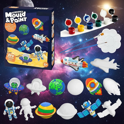 Space DIY Gypsum Kit for Kids Creative Hand Painted Dolls Toddler Coloring Toys Educational Art Craft Brain Development