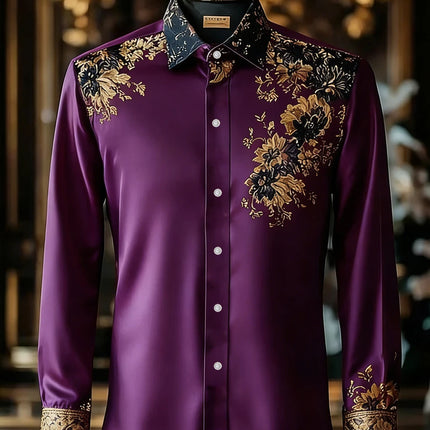 2026 New Men's Shirt, Street Style, 3D Printed High-Definition Pattern Print, Stylish Lapel Design, Versatile Trendy Men's Top