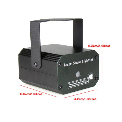 YB Rechargeable Battery Mini R&G Laser DJ Light Disco Full Stars Projector Firefly Dance Bar Party Xmas Stage Effect Lamp