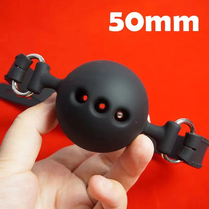 100% Medical Silicone Ball Gag Breathable,BDSM Mouth Gags Bondage Restraints,Sex Toys for Couples,Slave Adult Games,Role Play