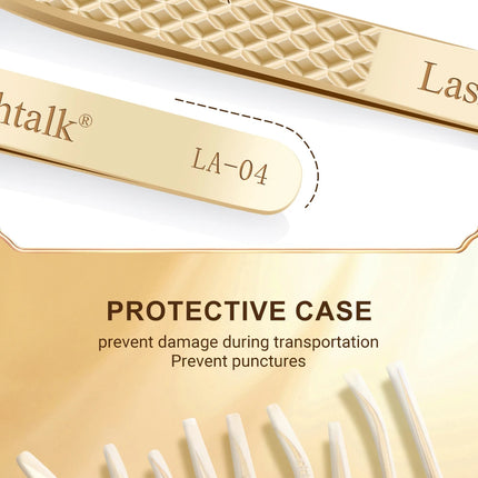 Lashtalk Precision Fiber Tip Tweezer Eyelash Extensions Diamond Grip Anti-Slip Premium Gold Stainless Steel Makeup From Nagaraku