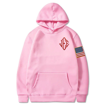 JEE Embroidery Print Hoodies Men Women Fleece Casual Oversized Sweatshirt Fashion Hip Hop Long Sleeve Pullovers Coat streetwear