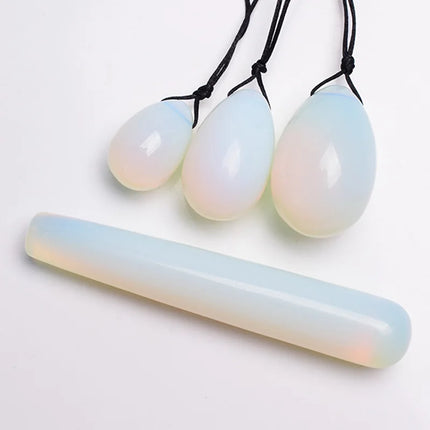 4Pcs Set Natural Jade Yoni Egg & Wand Women Kegel Exerciser Vaginal Muscles Tightening Ball Natural Crystal Jade Eggs