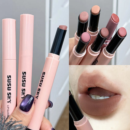 Rouge à Lèvres Violet Gris Fumé Fini Velours Mat Application Douce Mousse à Lèvres Teinte Lèvres Imperméable Brillante Effet Miroir Maquillage Non Décolorant