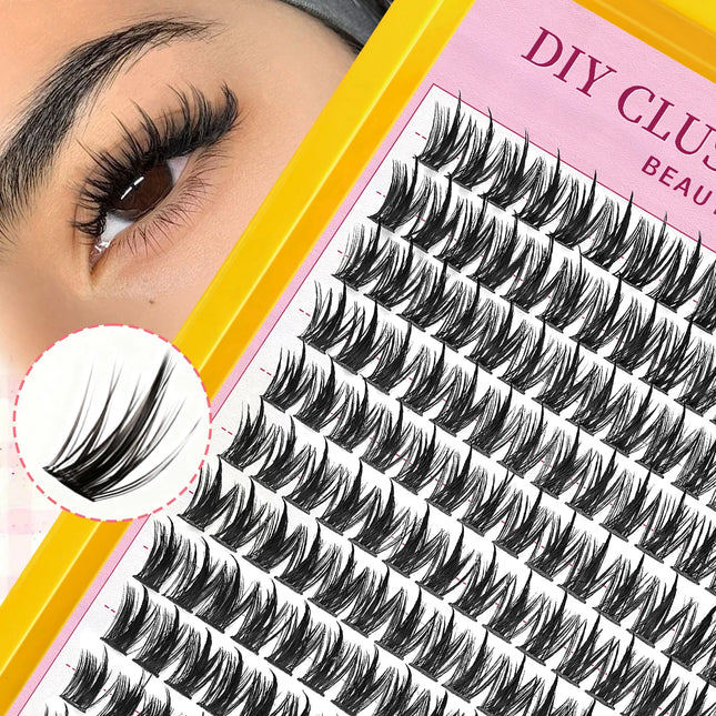 192 Rows Cluster Lashes Faux Mink Eyelashes Cluster Natural Eyelash Extension 3D Russian Strip Individual Eyelashes Cluster
