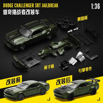 CCA MSZ 1:36 Dodge Challenger Modified Car Sports Car Replacement Model Children's and Boys' Toy Car Collection Ornament