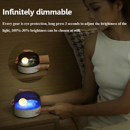 Portable Moon Bluetooth Speaker Ambient Light High Quality Sound Bluetooth Music Box with Dimming Soft Light Wireless Music Play