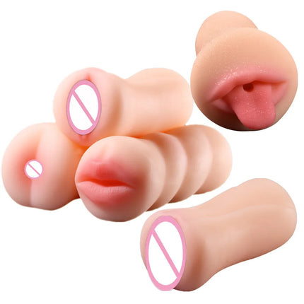 Men's Aircraft Cup Male Masturbator Soft Real Vagina Pocket Pussy Oral Vaginal Anal Masturbation Sex Toys Men Blowjob Simulator