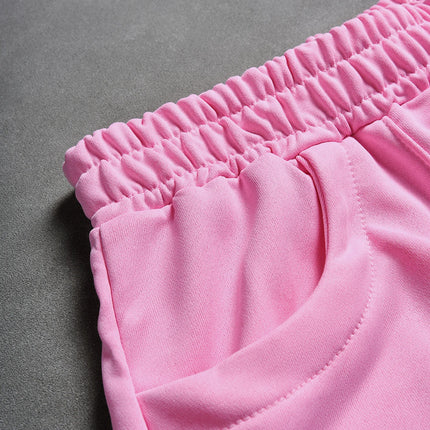 Men's Spring & Summer Casual Fashion Pants, Stylish Color-Block Trousers, High-Street Pink for Daily Wear
