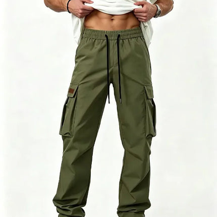 2026American style high street multi pocket workwear pants for men's new trendy loose straight leg versatile casual long pants