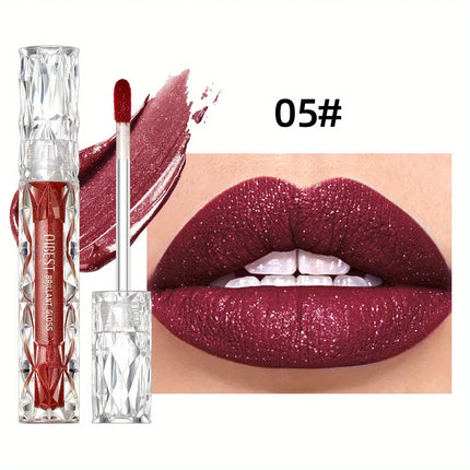 Beauty Purple Glitter Liquid Lipstick - Highly Pigmented Velvet Matte Waterproof Long Lasting Non-Stick Cup