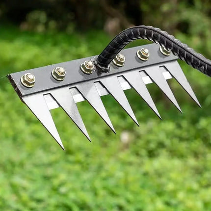 Stainless Steel Weeding Rake Tool For Efficient Garden Weed Removal Multi-Tine Weed Puller Tool For Labor-Saving Weeding