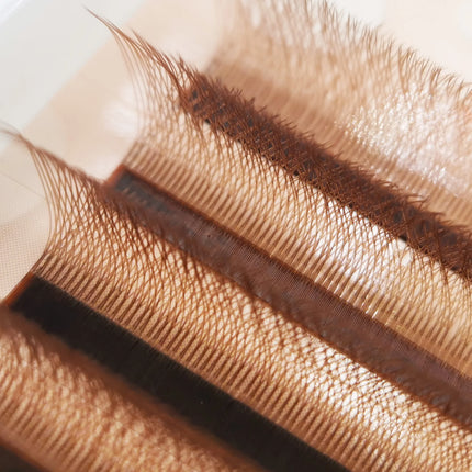 Supmacio Brown 3D/4D/5D W Lashes Bloom Automatic Flowering Soft Premade Fans Natural Soft Individual Eyelashes