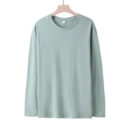 Long Sleeves T-Shirts Men Tee Tops Male Cotton Plain Tshirts Pullovers Plus Size 4XL 5XL Undershirts Man Clothing Autumn Spring