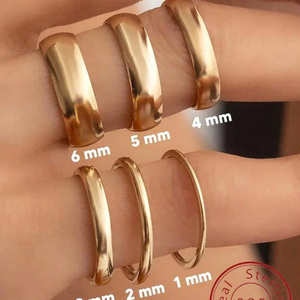 925 Sterling Silver Plain 1mm 2mm 3mm 4mm Aperture Fashionable Ring For Women Daily Wear Party High Quality Fine Jewelry