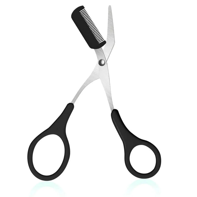 Stainless Steel Eyebrow Trimming Scissors with built-in Comb Precise Grooming Tool Creating Perfect Eyebrows Pink/White/Black