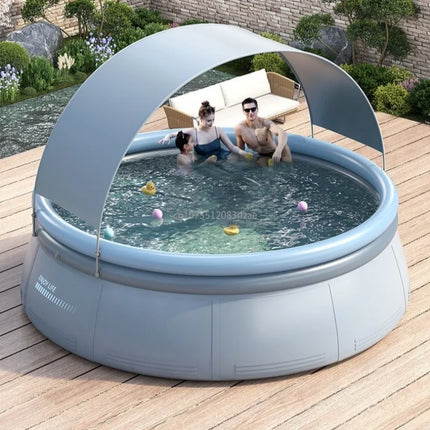Summer Children Inflatable Toys Pool with Sunshade Tent Outdoor Water Party Inflatable Swimming Pool for Kids Adults No Air Pump