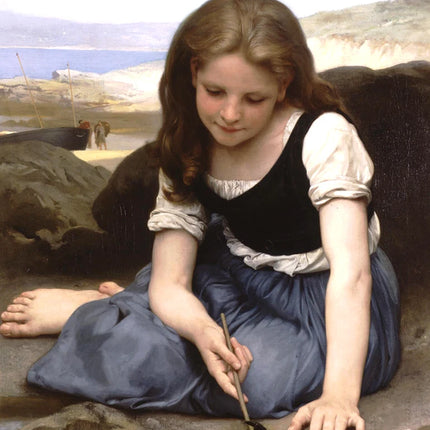 Arthyx,Print Love On The Look Out Of William Adolphe Bouguereau Oil Paintings On Canvas,Classical Wall Picture Living Room Decor