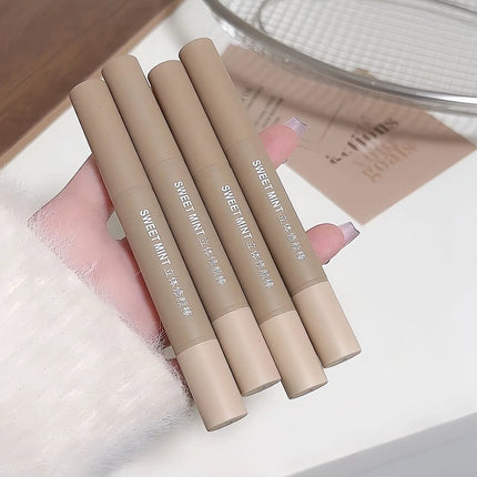 Contour Pen Double Head Bronzer Stick with Brush Nose Shadow Cream Contouring Pen Waterproof Natural Sculpting Makeup Cosmetics