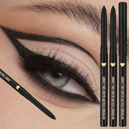 1 Set 5 Pcs Black Gel Matte Smooth Glide Eyeliner, Ultra-Smooth Eyeiner Pen, For All Types, Easy To Slide Blend, Perfect Gifts