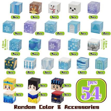 Ice and Snow World Magnetic Block Set, Ice and Snow Magic Castle Theme, Princess, Knight, Snowman Magnetic Blocks, Magnetic Blo