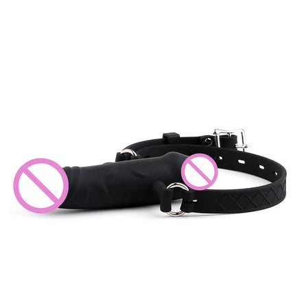 Full Silicone Double Ended Penis Gags,Breathable Gag,Mouth Plug,BDSM Gear for Submissive,Dual Dick Mouth Penetration Gags