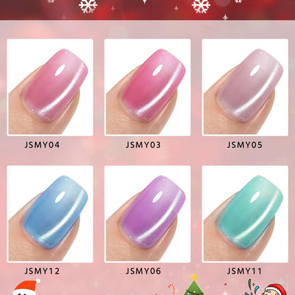 VOKY 6-piece Cat Eye Liquid Nail Polish Set - Suitable for nail decoration in home salons.