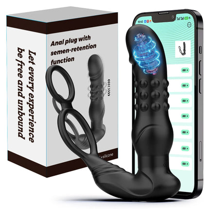 Prostate Massager Anal Vibrator Thrusting Dildos 9 Mode with Cock Ring Anal Plug Sex Toys G Spot Massager Male Sex Toys for Men
