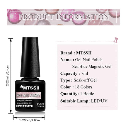 Moonlight Crystal Cat Magnetic Gel Nail Polish Holographic Glitter Semi Permanent Nail Art UV Gel Soak Off Varnish Nail Supplies