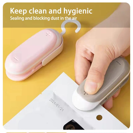 1 Pack Sealing Machine Mini Portable Sealing Clip Hand Pressure Heat Sealing Machine Food Fruit Snacks Preservation Small Tools