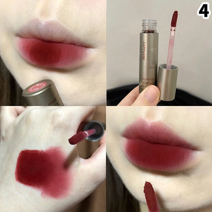 Cappuvini Mini Silver Tube Matte Velvet Lip Gloss – Waterproof, Non-Stick, Smudge-Proof, Long-Lasting Liquid Lipstick